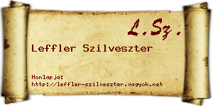 Leffler Szilveszter névjegykártya